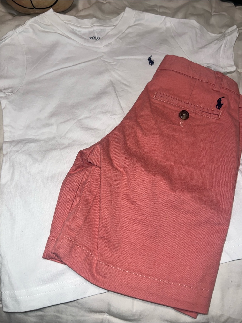 Polo by Ralph Lauren Coral Flat-Front Men’s Shorts